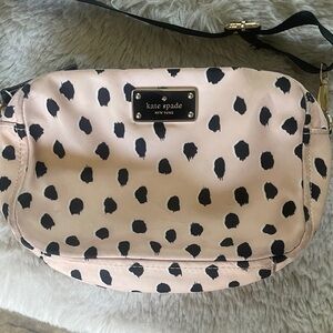 Kate Spade Pink and Black Polka Dot Crossbody Bag